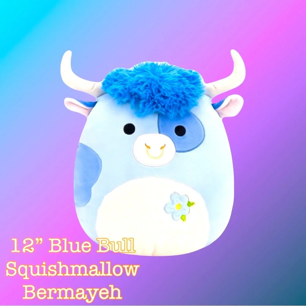 Squishmallows 12” Blue Bull NWT - Picture 1 of 2